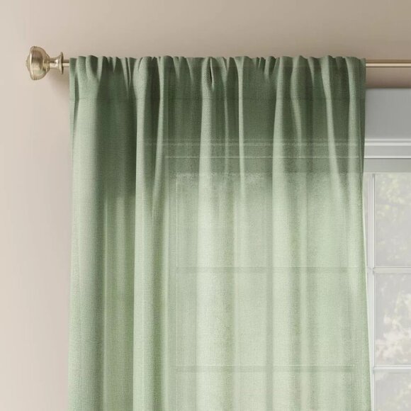 Threshold Farrah Sage Green Single Light Filtering Curtain Panel 54" x 63" - Picture 2 of 7